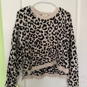 Lola Black and Cream Leopard Print Sweater